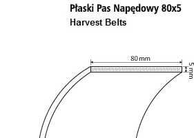 Pas płaski młocarni 80 x 5 mm Deutz Fahr Stomil Sanok LW/H-2000