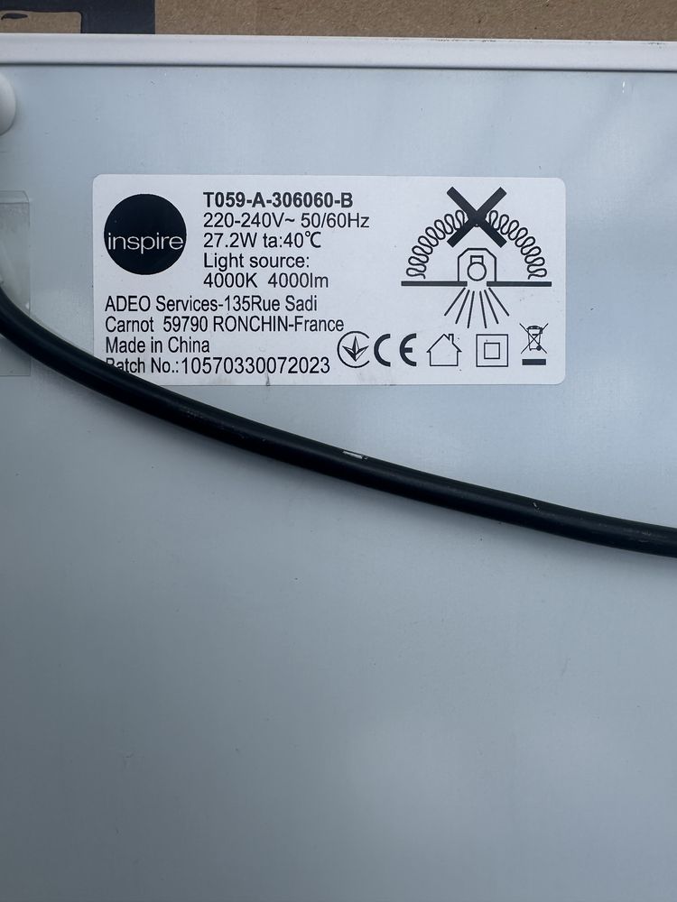 Panele lampy led 4000 lumenów inspire anvik leroy merlin 60x60, 16 szt