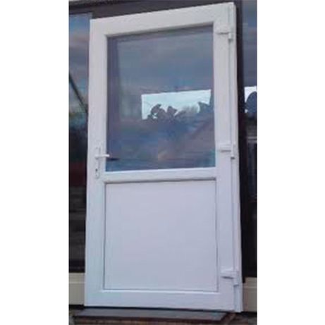 -Drzwi PCV sklepowe białe Prawe wejściowe 100x210