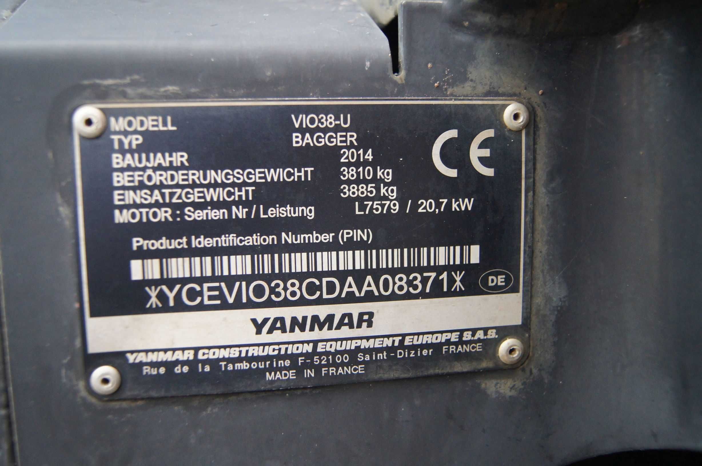 Mini koparka YANMAR  VIO 38