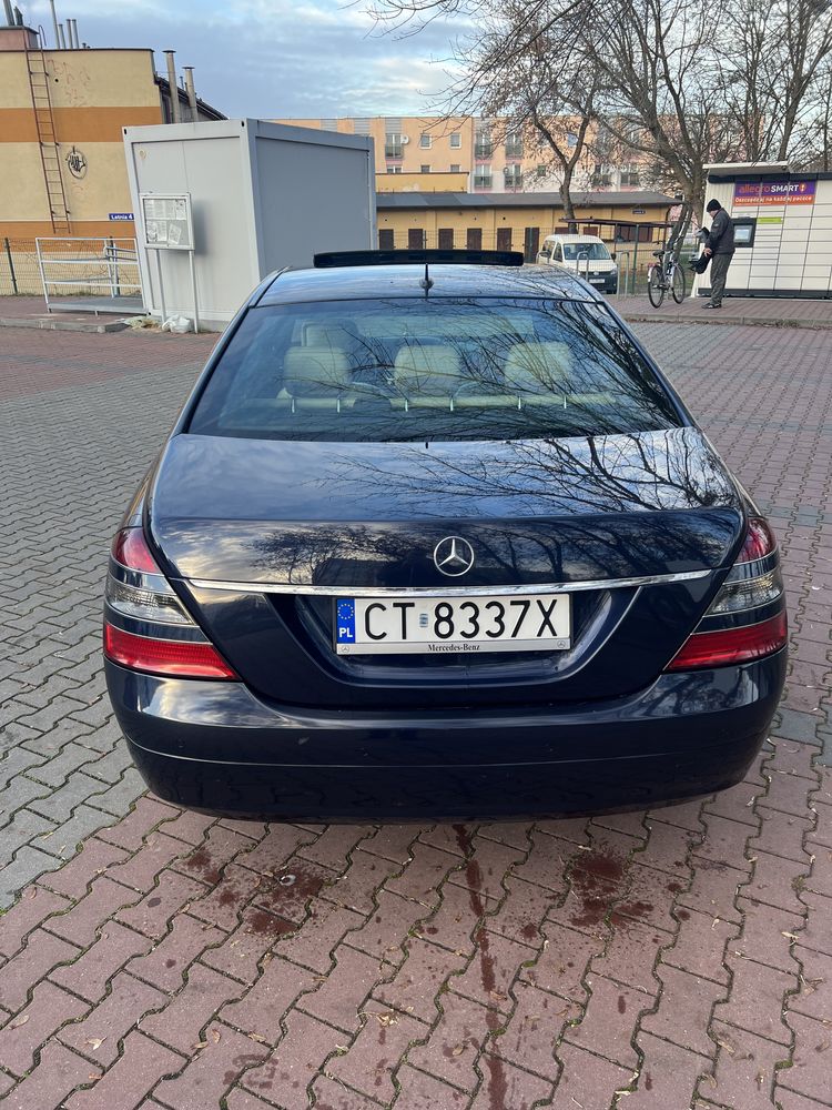 Mercedes W221, masaże, kremowa skóra, czarna podsufitka, 320 diesel