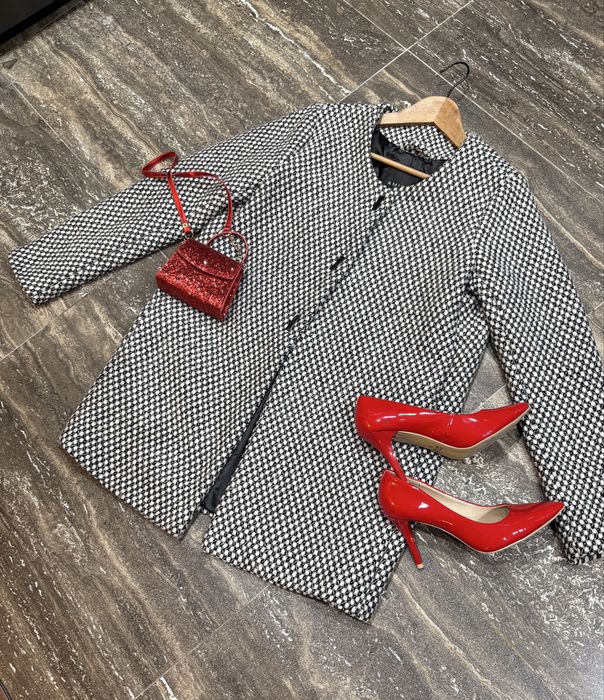 Amisu płaszcz pepitka 38/M jesień