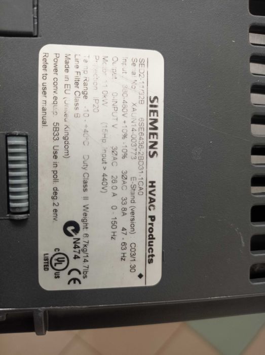 Falownik Siemens SED2-11/32B 6SE6436-2BD31-1CA0  11kW