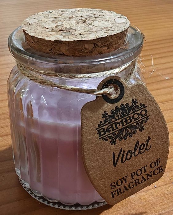 Vela de cera de soja em pote