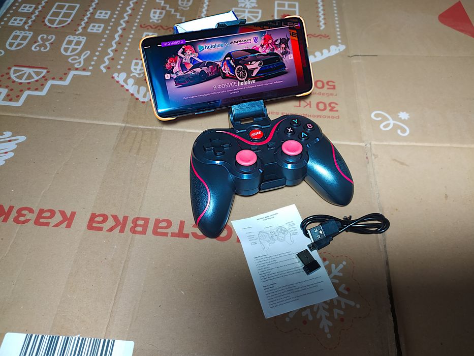 Беспроводной игровой джойстик Terios T3/X3 (чёрный) с держателем