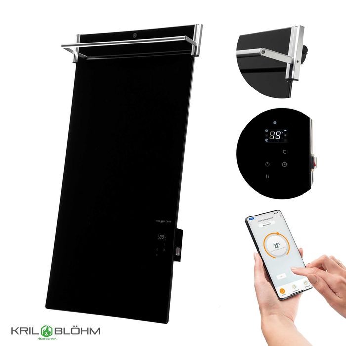 Grzejnik na podczerwień Kril & Blohm  Arhem 750W WiFi Szklany Panel