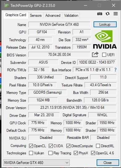 Відеокатра ASUS GTX 460 1Gb