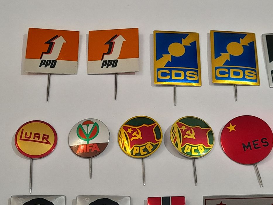 Alfinetes Políticos PPD, CDS, PPM, PCP, MDP, Maria Eufémia, Luar -Pins