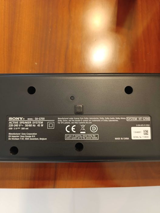 Soundbar Sony HT-G700 – Som Dolby Atmos e DTS:X, como nova