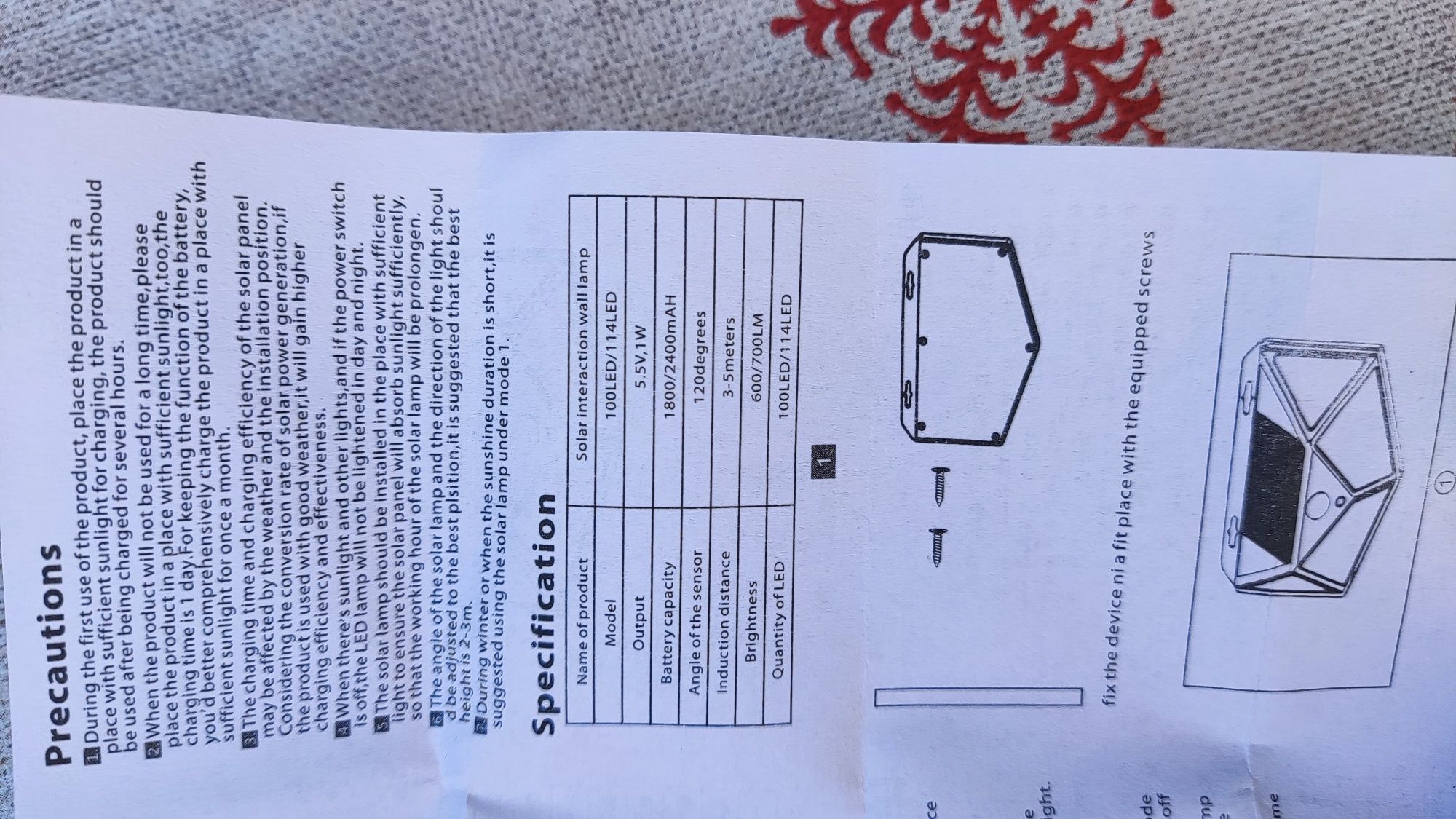 Projetor solar de 100 LED's, Iluminação exterior
