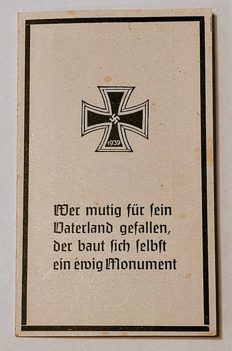 Militaria  Cartão de morte 2 irmãos SS Luftwaffe Normandia 1944
