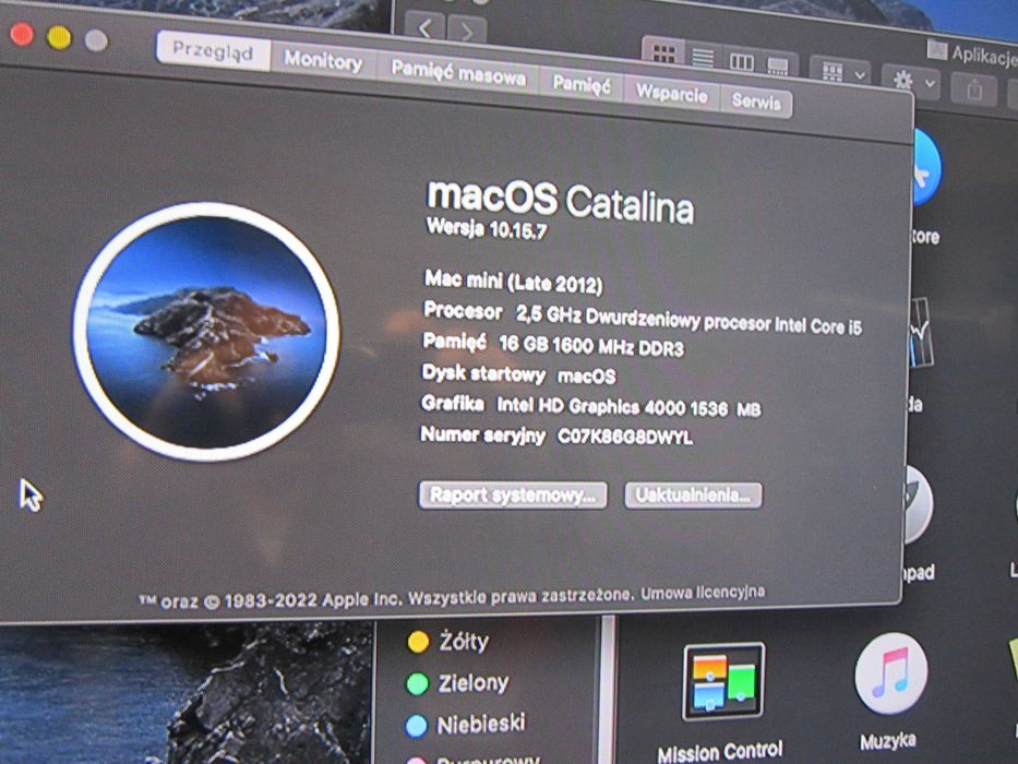 Mac mini A1347.proc I5 ,8ram 256 SSD stacja multimedialna