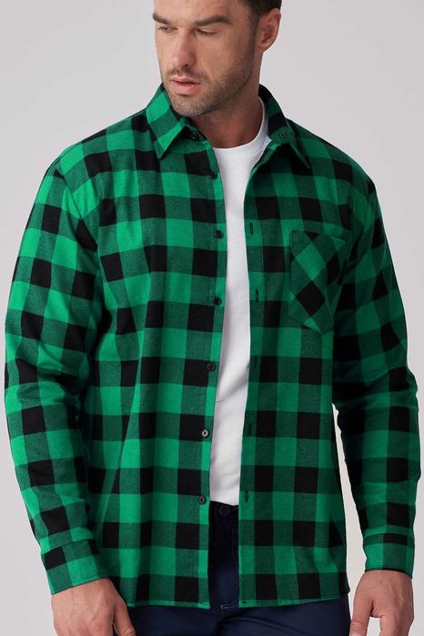 Koszula flanelowa zielona męska roz 3xl