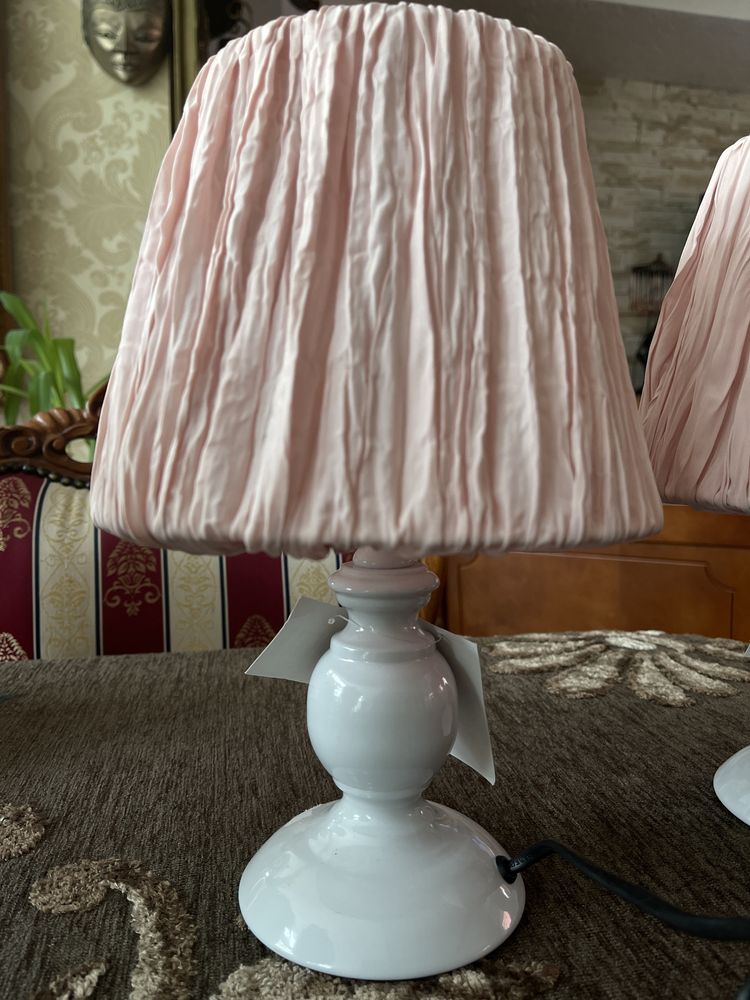 Słodka lampka komplet lampek różowy abażur z materialu porcelana
