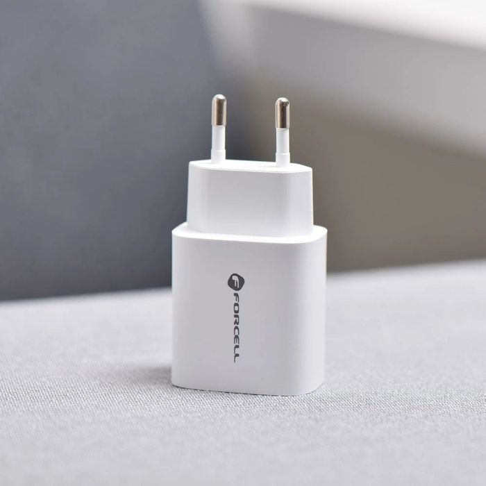 Ładowarka sieciowa FORCELL F-ENERGY Typ C + USB A PD QC4.0 3A 30W