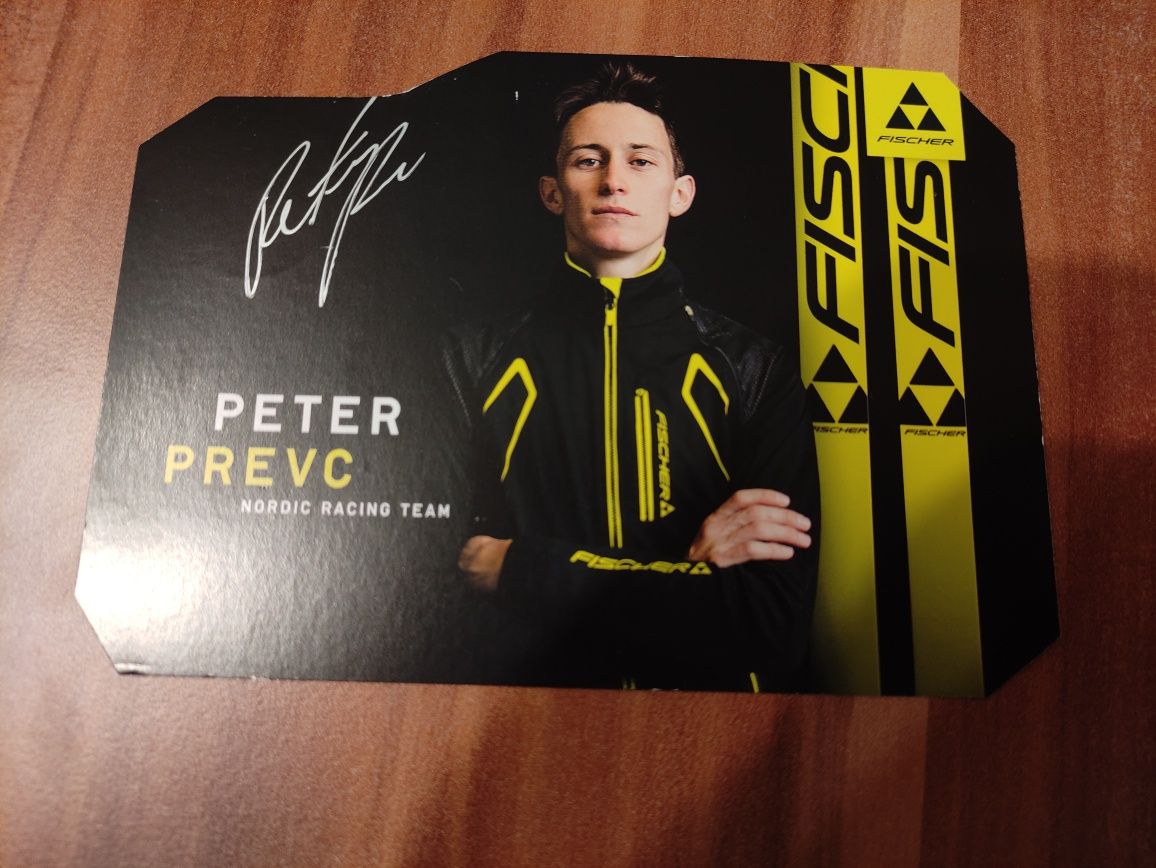 Autograf, podpis - Peter Prevc Fischer Narty Sport Skoczek Nordic