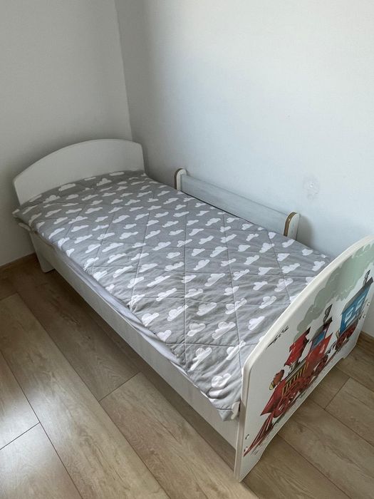 Łóżko, łóżeczko, z materacem, 140x70, białe, pomoc z transportem!