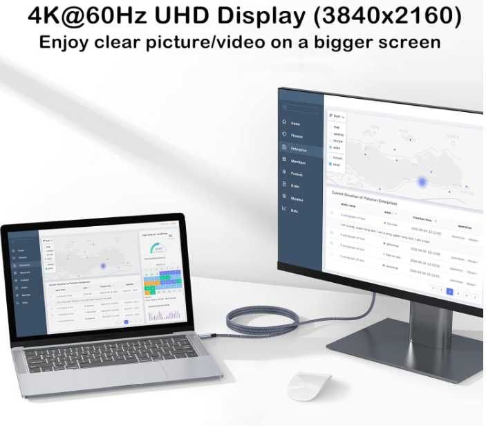 Cabo HDMI to USB-C HDMI para USB C 4K 60Hz, 2m, 3840 x 2160