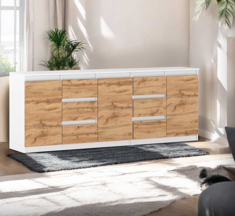 Duża Komoda Best Agnes 200cm Nowoczesna Szafka Do Salonu i Sypialni