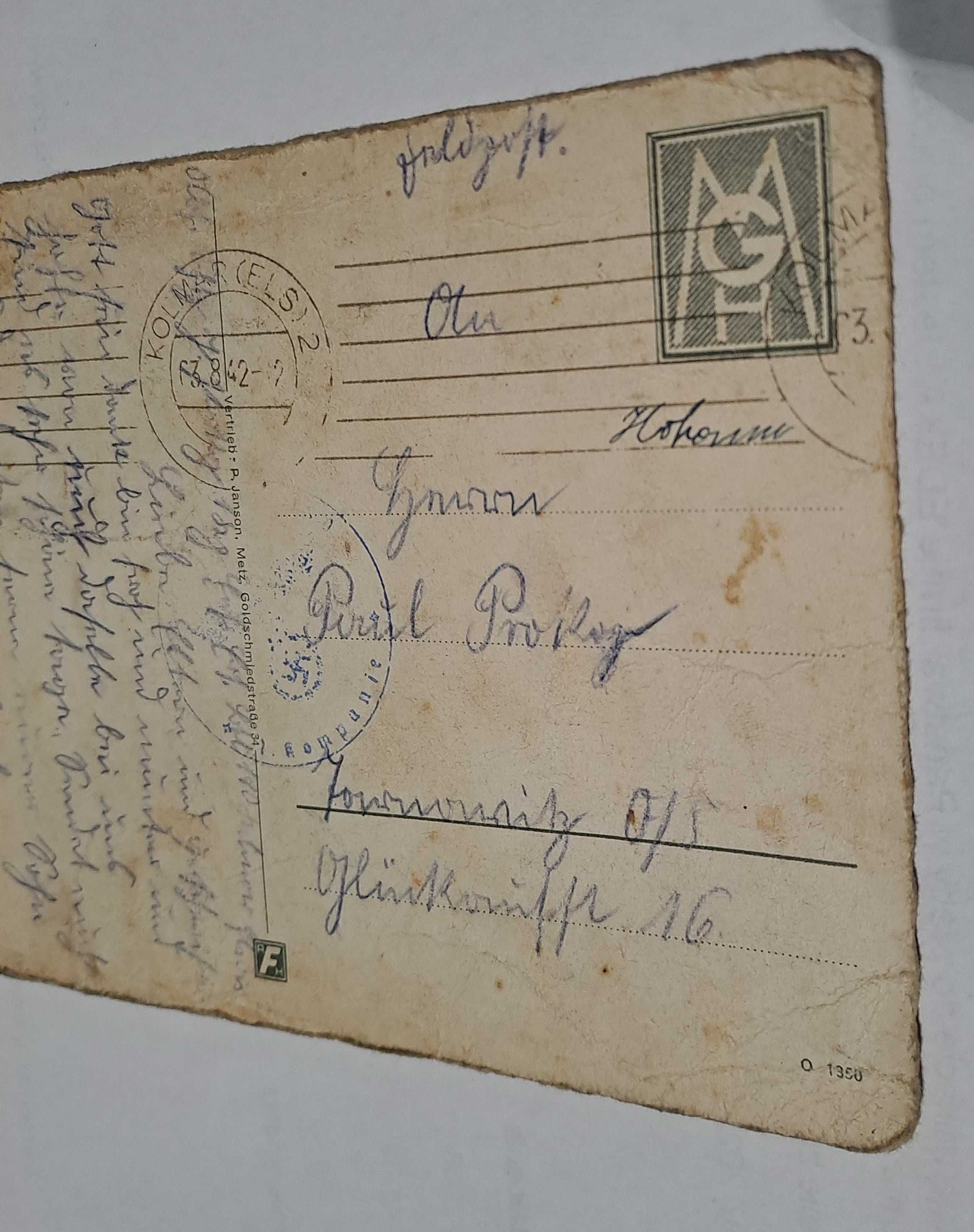 Pocztówka Kolmar z cenzurą wojskową III rzesza 1942 r
