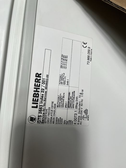 Zamrażarka Liebherr 253L | 12msc | BD stan | Dowóz