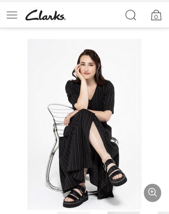 Шкіряні босоніжки на платформі Кларкс Clarks