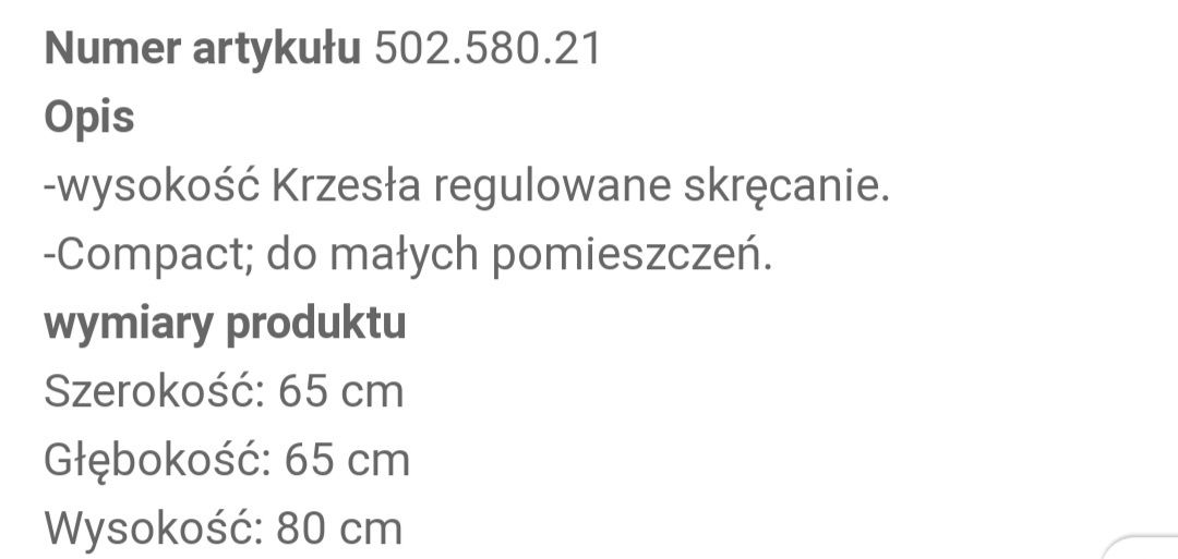 Fotel SKRUVSTA IKEA ekoskóra jak nowy nieużywany