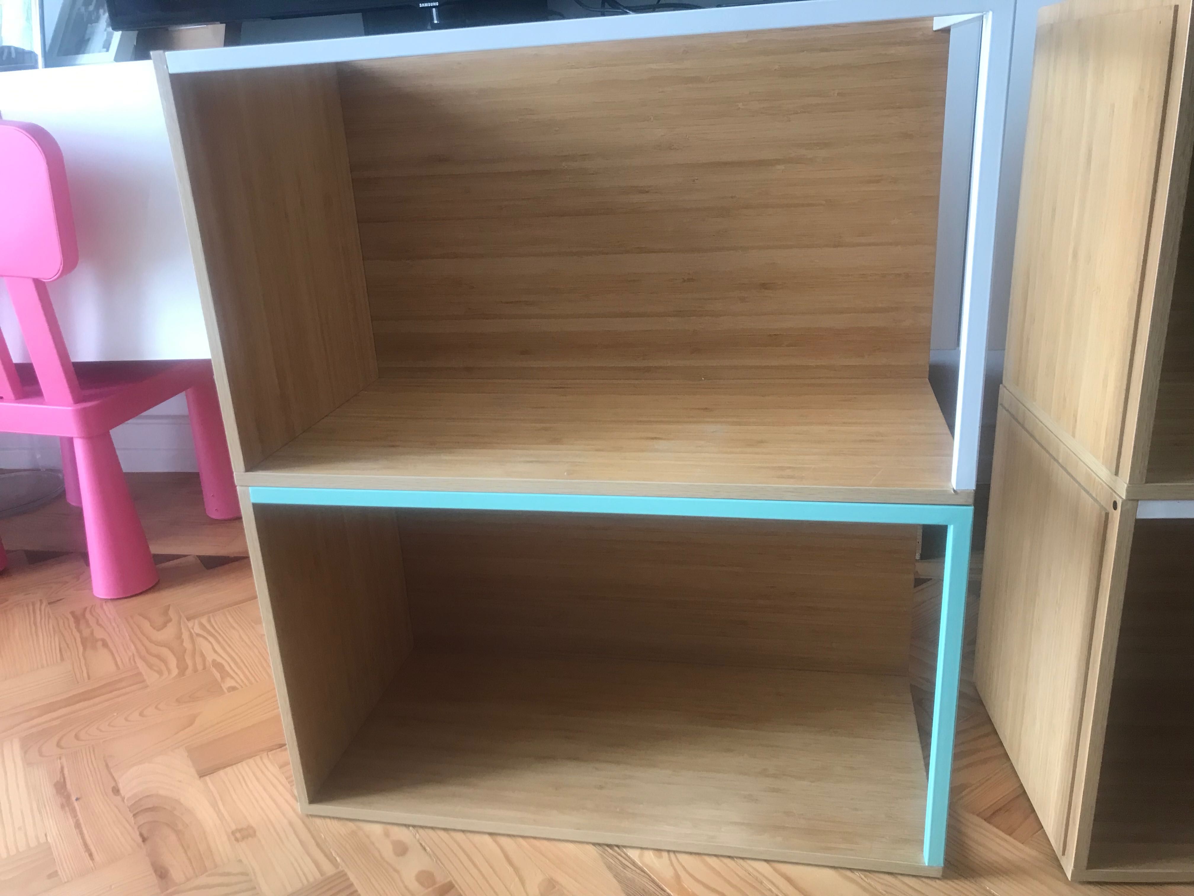 Estante modular madeira e metal
