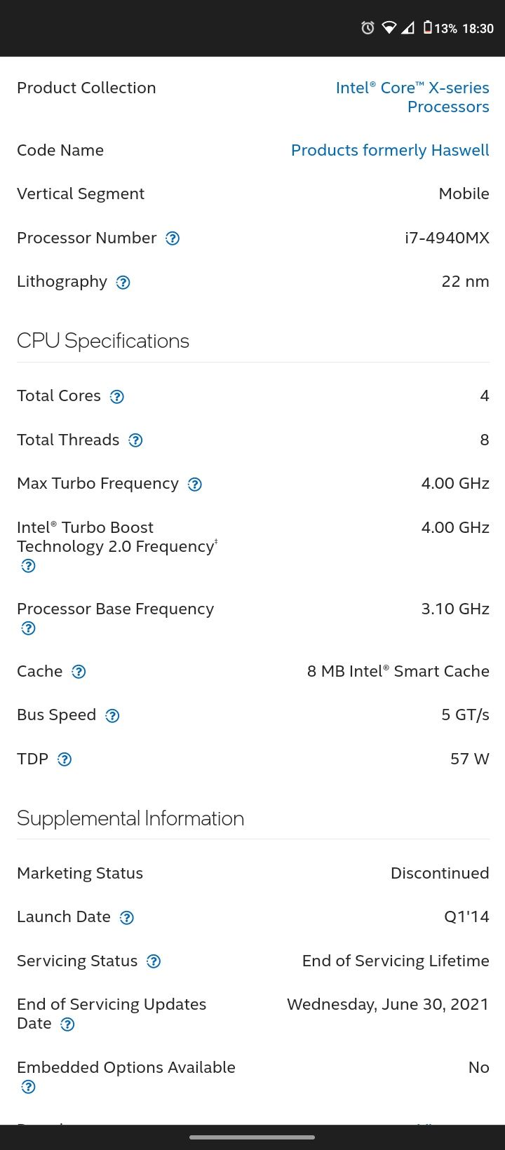 Procesor i7 4940MX Extreme Edition