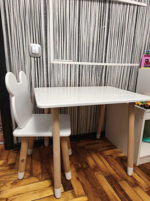 Детский стол и стул столик стульчик дитячий стілець парта деревянный