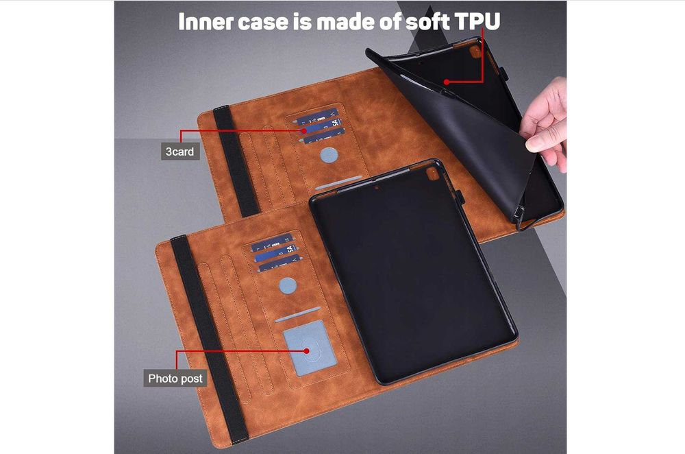 Etui do tabletu Lenovo Tab M10 i P10 brązowe + folia ochronna i rysik