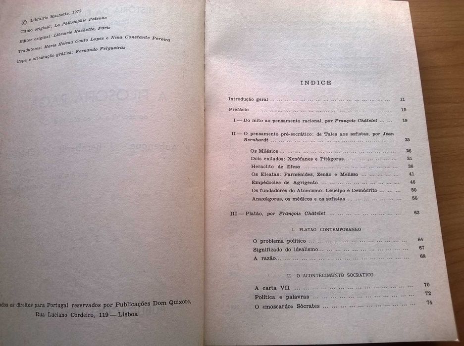 Filosofia Pagã Do Séc VI A.C. Ao Séc III D.C. - François Châtelet