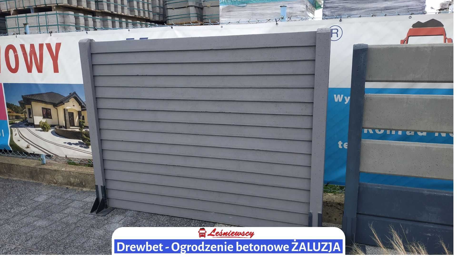 Ogrodzenie betonowe płyty betonowe DWUSTRONNE 200x50cm HIT