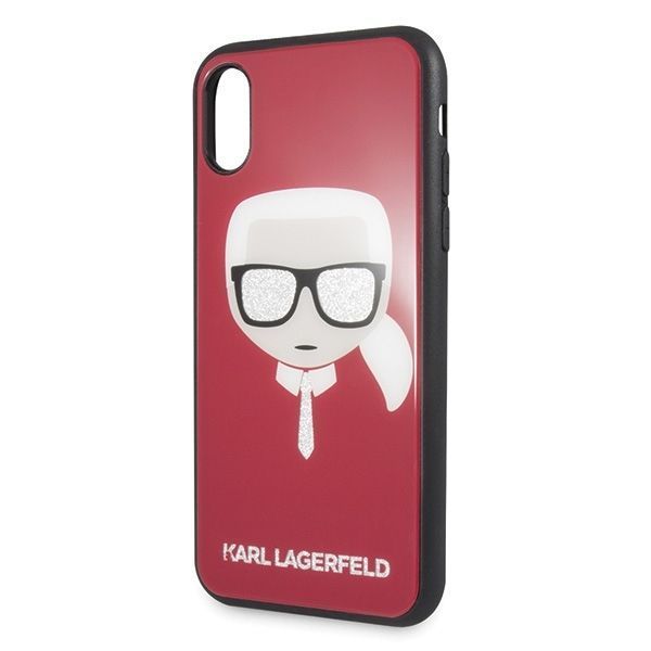 Etui Karl Lagerfeld Iconic Glitter do iPhone X/Xs - Czerwony