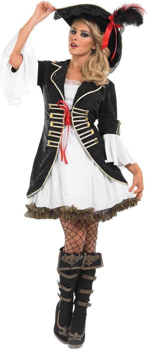 Kostium Damy retro z kapeluszem Piratka Rozmiar S