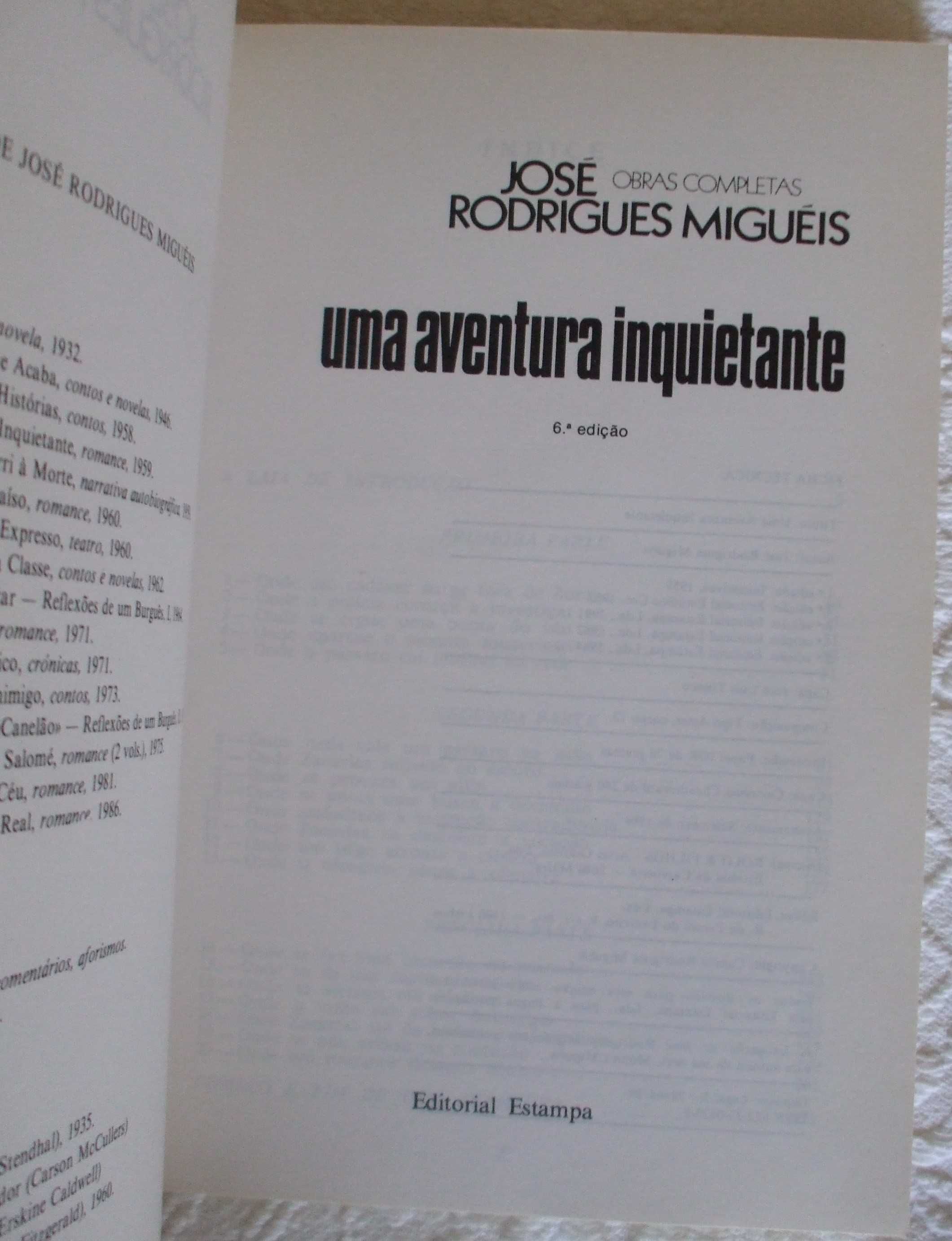 Uma aventura inquietante, José Rodrigues Miguéis