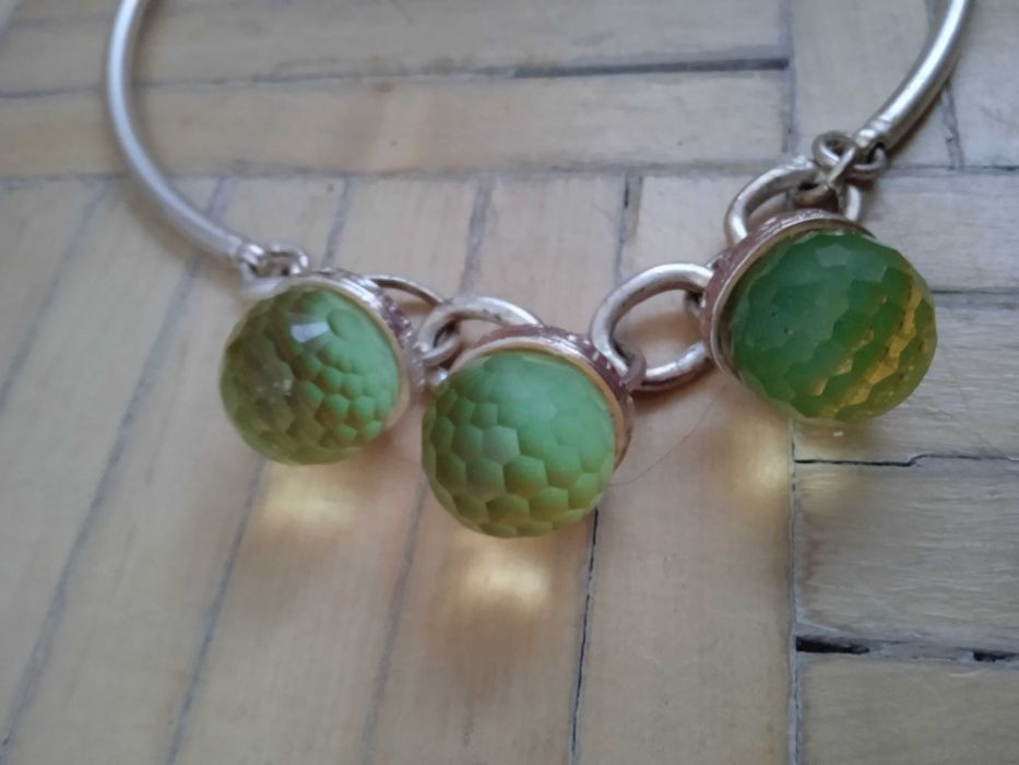 naszyjnik retro w  kulki wzór plastra miodu