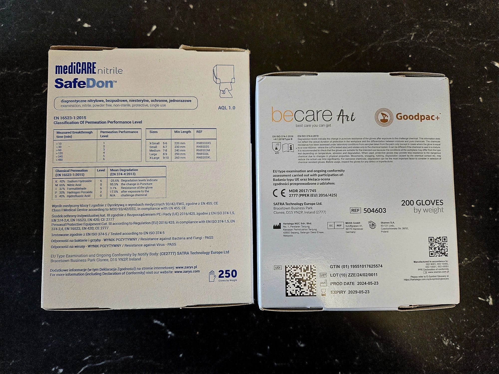 2 opk. 450 szt. Rękawiczki medyczne rękawice nitrylowe r. M