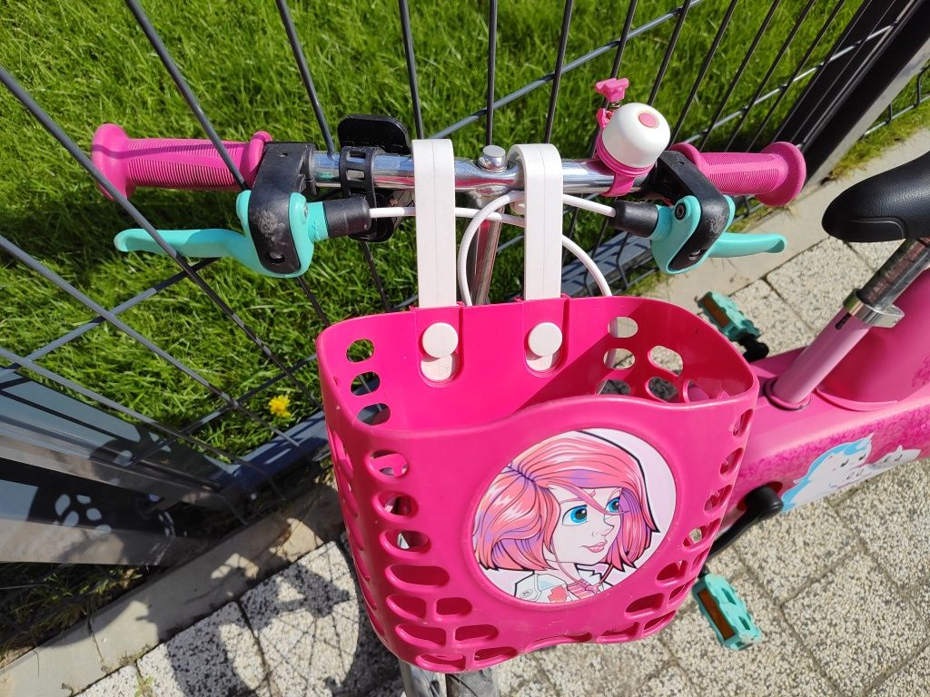 Rower dla dziewczynki jednorożce firmy BTWIN, 14 calowe koła
