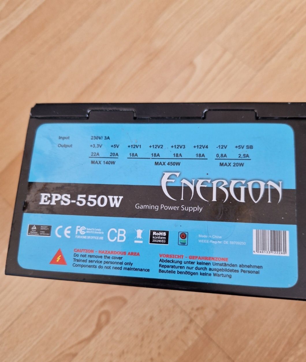 Блок  живлення 550W 24+8(4+4)/6pin відеокарта/4sata/4mol Стан гарний