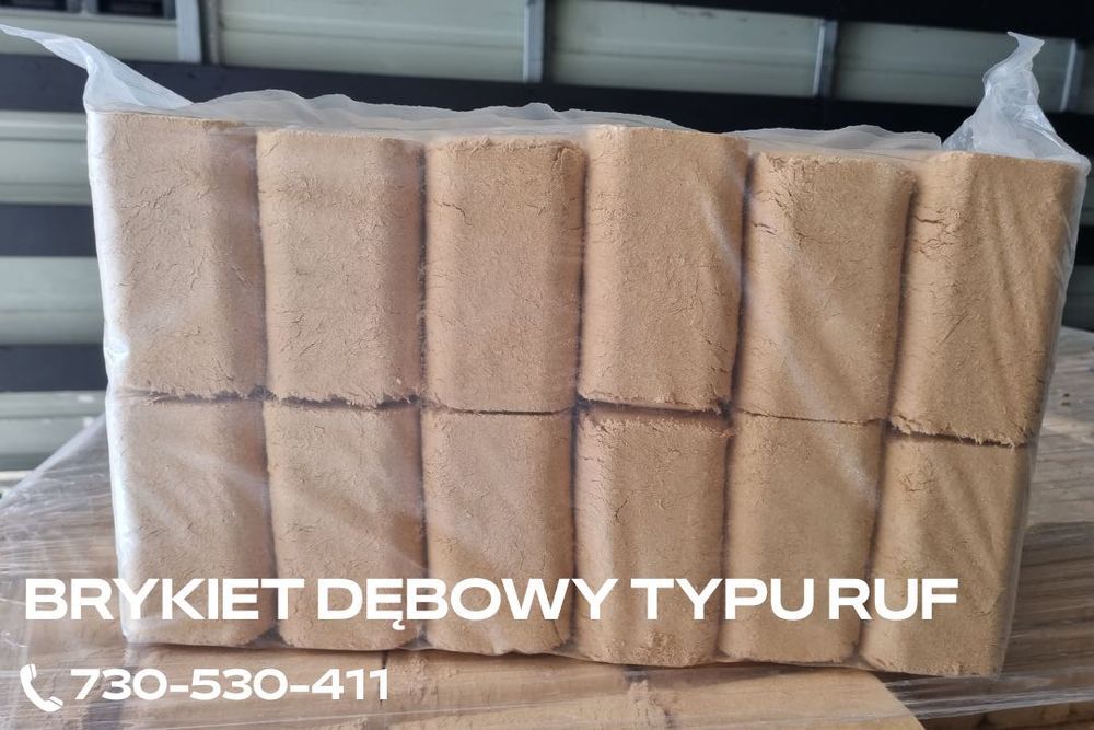 Brykiet drzewny dębowy DREWNOLAND PREMIUM RUF kostka, DOSTAWA GRATIS