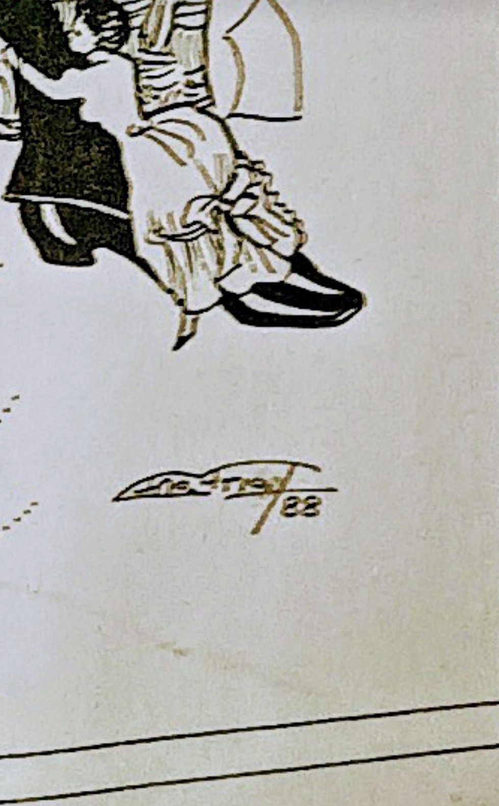 Quadro litografia de desenho de Ana Maria Plácido Castelo Branc