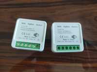 Conjunto de 2 módulos mini de interruptor Zigbee Tuya 2 vias 16A