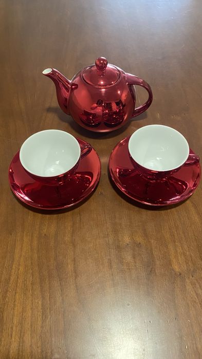 Conjunto chavenas chá com bule