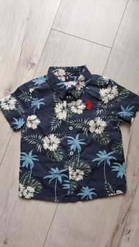 Polo Ralph Lauren koszula chłopięca kwiaty kwiatki Hawajska palmy 86cm