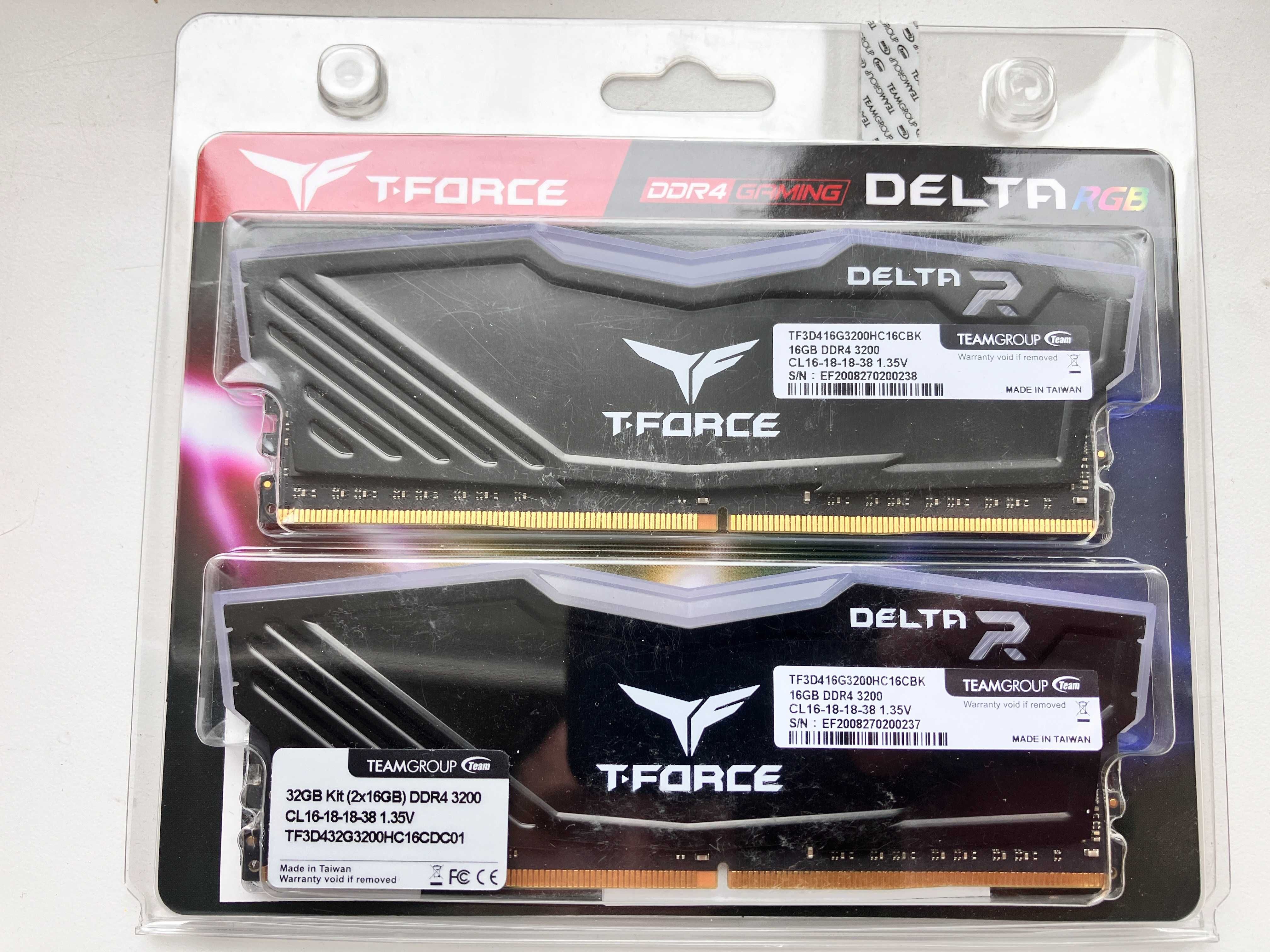 Классную оперативную память TEAM 32 GB (2x16GB) DDR4 3200MHz Delta RGB