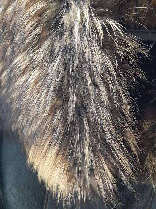 Дублянка шкіряна, з натуральним хутром