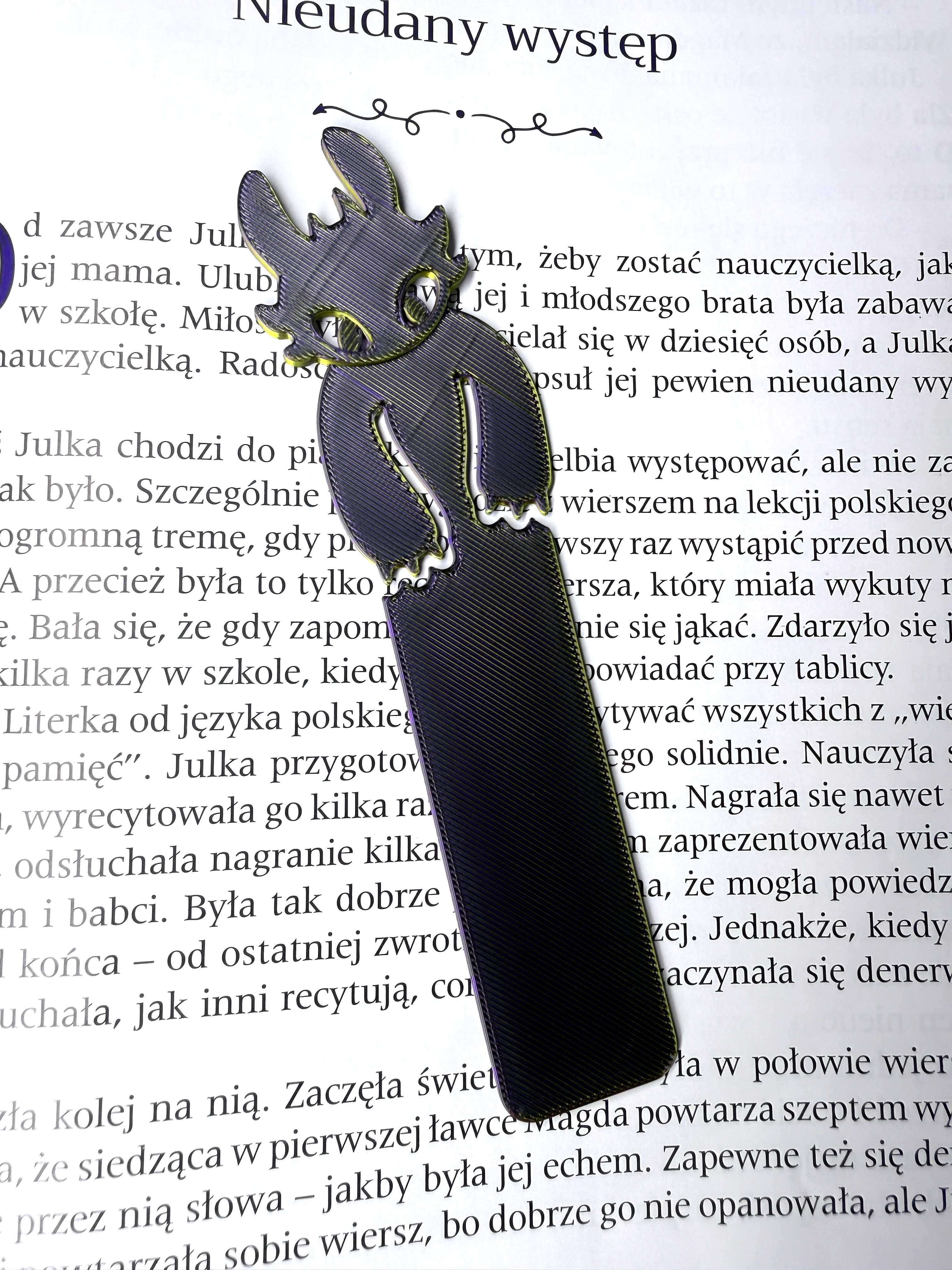 Zakładka do książki smok Szczerbatek - Druk 3D, prezent, gadże