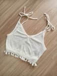 Crop top bluzka na ramiączkach biały Shein M