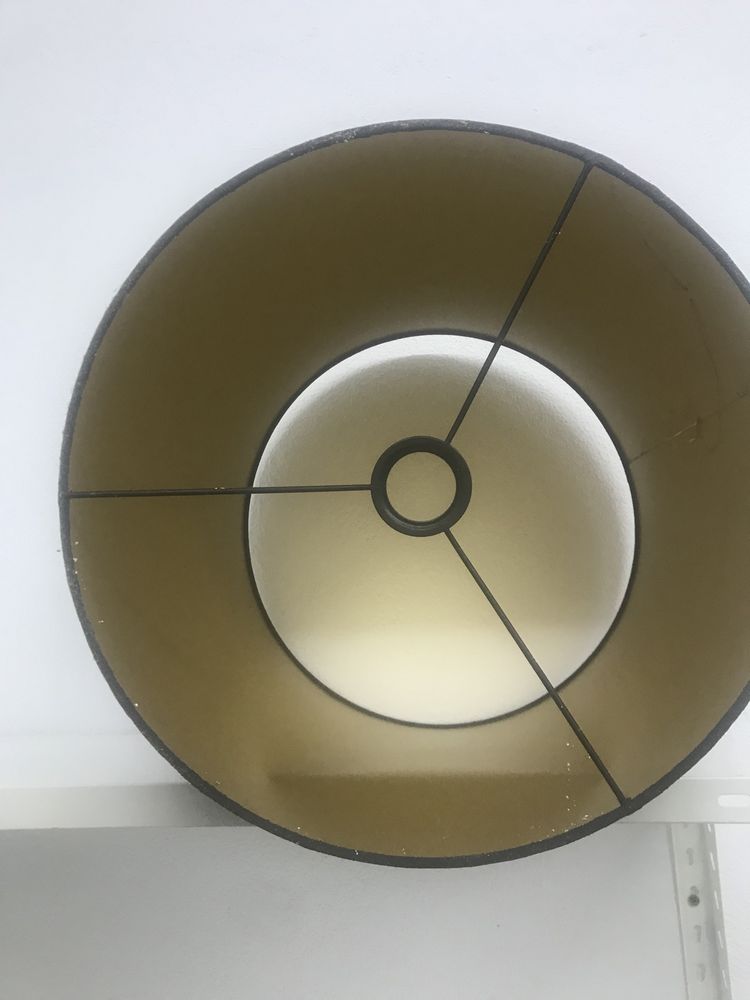 Candeeiros abajur seda natural azul forrados a dourado de mesa ou teto